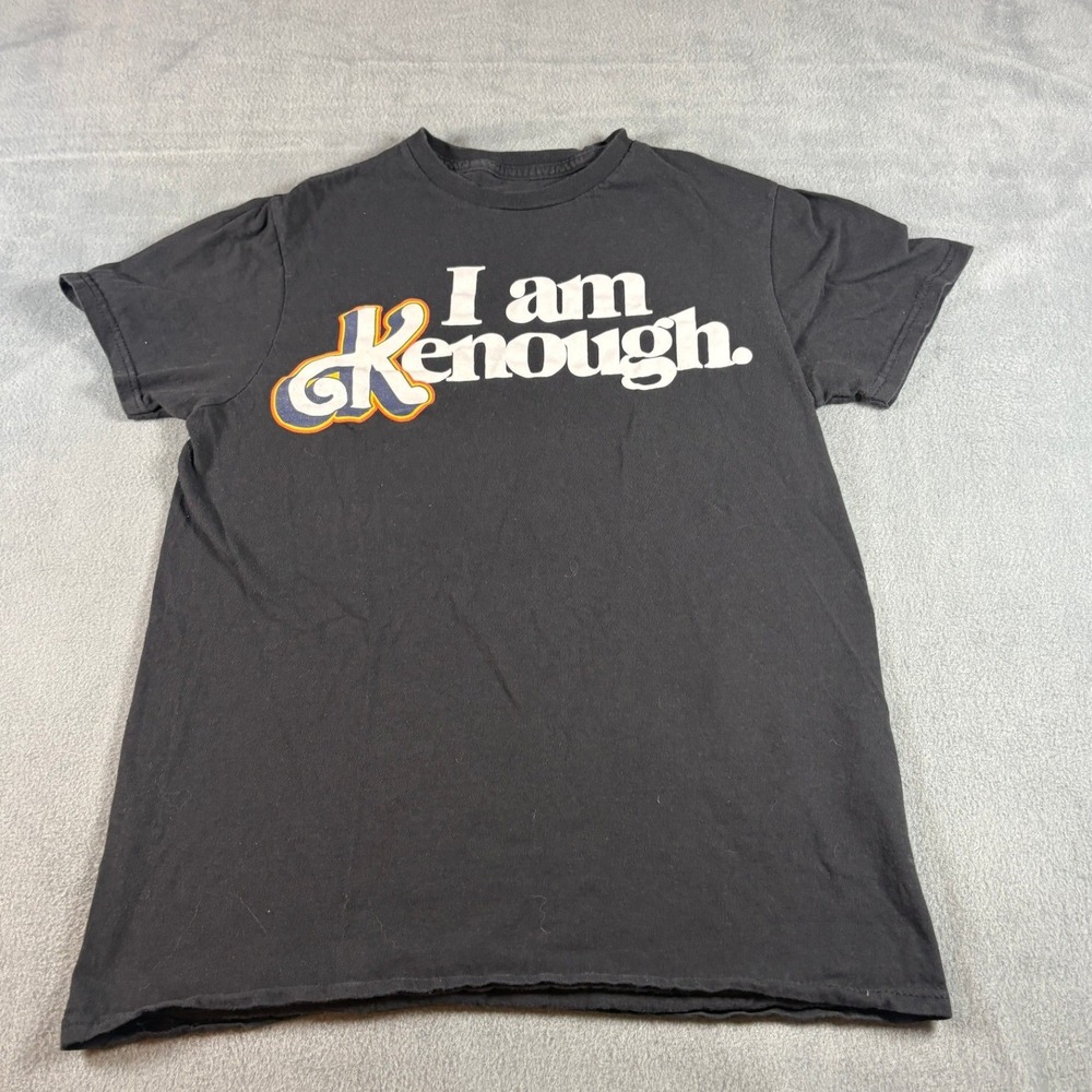 Barbie The Movie I Am Kenough Graphic T-Shirt Black Mens Small 100% Cotton